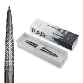 Parker Jotter Ballpoint Pen | Special Edition | Paris Grey with Chrome Trim | Medium Point | Blue Ink | Gift Box
