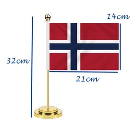 Norway Desk Flag, 30 cm Large Small Norwegian Banner Outdoor, Tiny Print Decor for Office, Home, Table, Desk, Norway