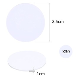 NFC Tags, 30 Pcs, Coin Shaped Cards, NTAG215, Diameter 1.0 inches (25 mm), Nfc Tag, Seal, Waterproof, PVC Material, Storage Capacity, 504 Bytes, White