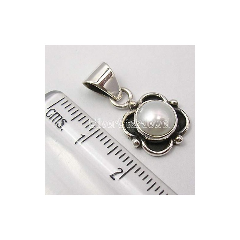 SilverStarJewel Colgante de plata de ley 925 con perla tcw