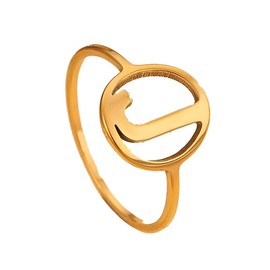 Initial Rings for Women Minimalist Gold Initial Letter Ring for Teen Girls A-Z Alphabet Adjustable Rings for Women Girls 18K Gold Plated Jewelry Gift (Gold-J)