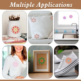 MWOOT 60 Pcs Mandala Stencils, Floral Templates for Painting on Wood, Tile, Stone, Canvas, Mandala Stencils, Reusable Plastic Stencil for DIY Crafts and Scrapbook Decor (5x5 CM)