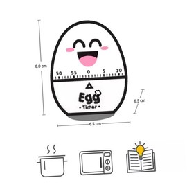 LABRIMP 1pc Shape Mechanical Timer for Cooking Kitchen Reminder Household Use Manual Countdown Timer White for Baking Frying Boiling Eggs Classroom Activities