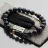 Butsudanya Takita Shoten Prayer Beads, Men's, Ebony (Glossy), 2 Tiers,