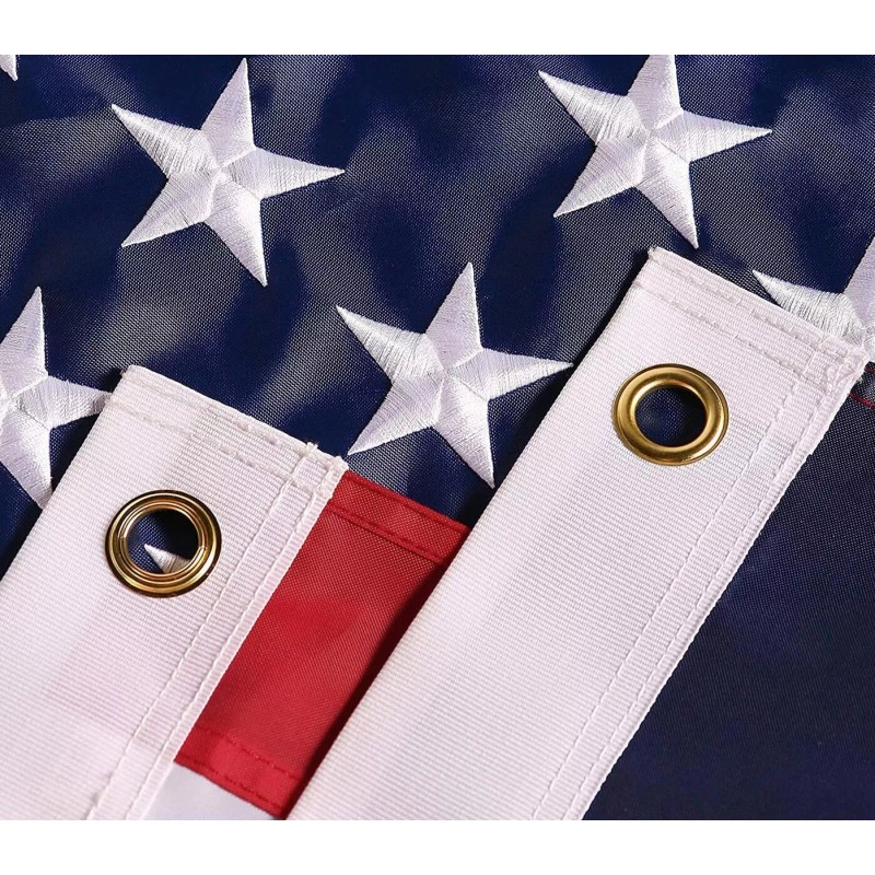 QLASH 3x5 American Flag Embroidered Stars Outdoor Heavy Duty Stitched