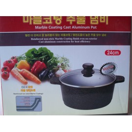 Ceramic Marble Coated Cast Aluminium 4 qt. Stockpot Non Stick Cookware (24 cm diameter)