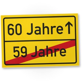 DankeDir! 60 Jahre (59 Jahre vorbei) - Schild Geschenk 60. Geburtstag Geschenkidee Geburtstagsgeschenk Sechzigsten Geburtstagsdeko Partydeko Party Zubehör Geburtstagskarte
