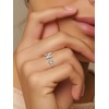 Silvora 925 Sterling Silver Heart Initial Rings for Women CZ