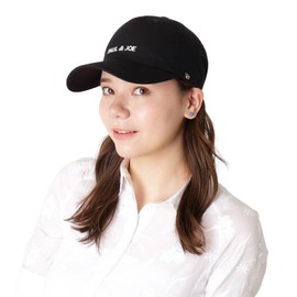 Moon Bat 71002 PAUL & JOE ACCESSOIRES Lightweight Logo Cap, Deep with Logo Charm, Women's Cap, Black, Free size