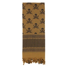 Rothco Skulls Shemagh Tactical Desert Keffiyeh Scarf, Coyote