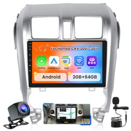 Realdio Android Car Stereo for Honda CRV 2007 2008 2009 2010 2011 with 10.1 Inch Touch Screen Wireless CarPlay Android Auto Bluetooth 2GB+64GB EQ 26UI Split Screen AHD Rear Camera
