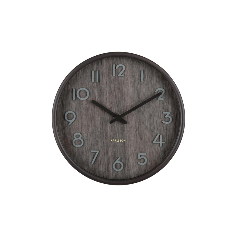 Karlsson Pure Small Wall Clock, Brown, Diameter 22 cm, Round,