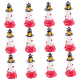 VINTORKY 12pcs Lighthouse Ornaments Nautical Tabletop Decoration Hawaiian Accessories Ocean Decor Miniature Lighthouse Playset Accessories Home Decorations Desk Synthetic Resin