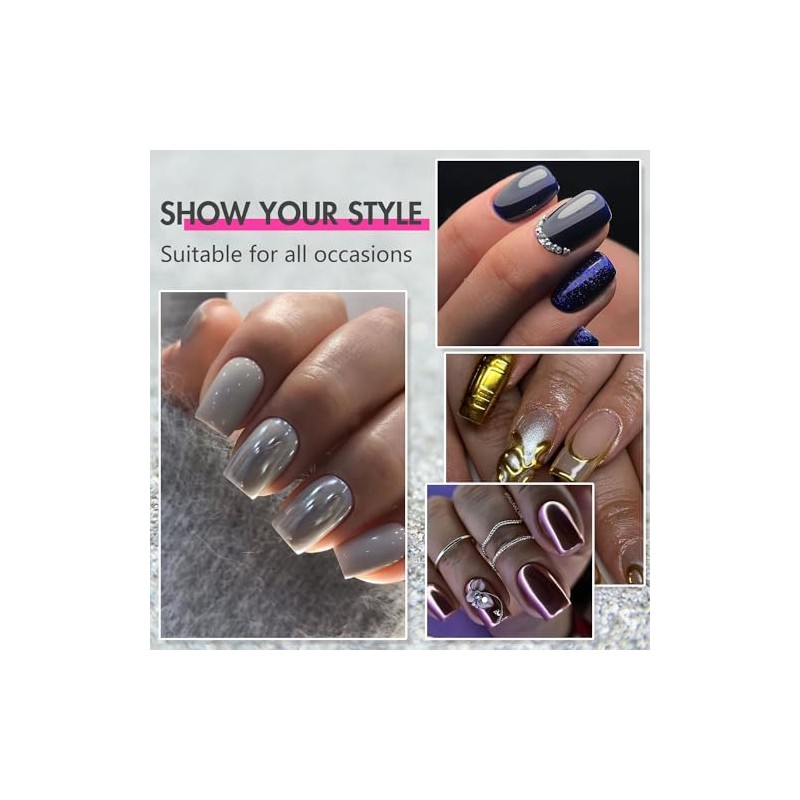 Sxvme Uñas Postizas De Acrílico Transparentes, Cortas, Cuadradas Y Gruesas,