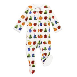 L'ovedbaby Unisex Baby Organic 2-Way Zipper Footie, Fruit, Preemie-NB