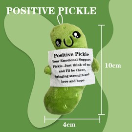 Emotional Support Pickle Plush Toy, Positive Pickle Gifts for Her Him, Cute & Soft Emotional Support Gift, Joyful Expression Pickle Teddy Motivational Gift for Kids - Inspirational Home Desk Decor