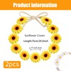 2Pcs White and Yellow Daisy Flower Headband Crown Boho Flower