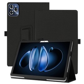 DUEDUE Case for TABWEE W90 11 inch Android Tablet with Hand Strap, Premium Leather Slim Stand Protective Tablet Cover, Hard Back Shell Smart Case for TABWEE W90, Black