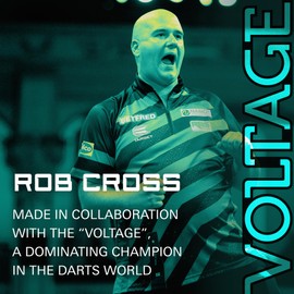 Target Darts Rob Cross K Flex Flights and Shaft System, No.2 (Medium, 33 mm) | Pack of 3 Kflex All In One Flights, Player Edition Darts Accessories | K-Flex Dart Shaft