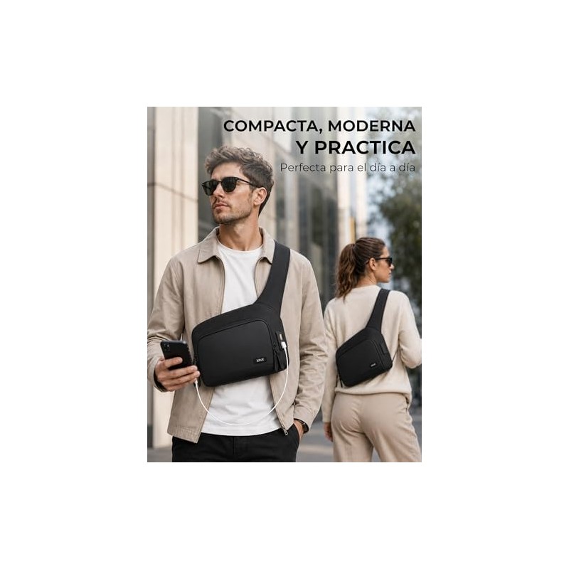 Bandolera Impermeable con USB y Antirrobo Juluc JLBA01 – Compacta