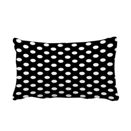 Leaveland Black and White Polka Dot 12x20 Inch Throw Pillow Cover Decorative Soft Cotton Polyester Lumbar Cushion Case Fall Autumn Winter Christmas Home Decor Sofa Standard Size Accent Pillowcase Sham