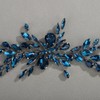 Teyglen Wedding Rhinestone Headband Peacock Blue Teardrop Crystal Hair Piece