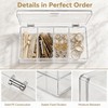 Vurixfo 4 Compartment Hair Accessories Organizer with Lid Clear Box