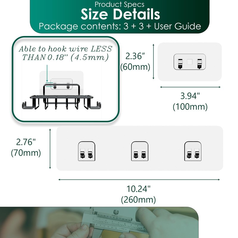 Jovware Shower Caddy Adhesive Replacement Stickers, Shower Organizer Adhesive Replacement