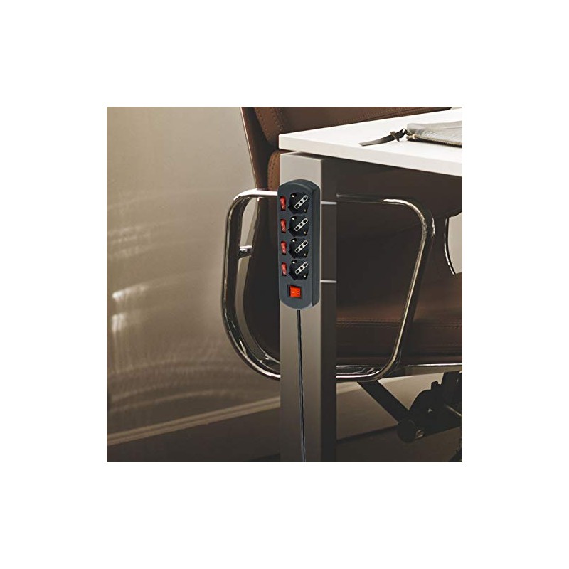 Electraline 61912 Multi-Purpose Socket with 4 Sockets, Schuko, 4 Independent