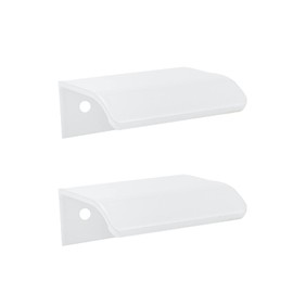 Tsnamay 2Pcs 1.97" White Arc Surface Pull,White Edge Pulls Furniture Drawer Handles Hidden Cabinet Handle,Hole Dia.1.26"/32mm