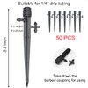 Topiverse 50 Pcs Drip Irrigation Emitters, Adjustable Flow 0-20 GPH