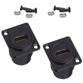 Poyiccot HMDI Panel Mount Connector, D Type 4K HDMI Female to Female Adapter, Bulkhead Extension Connector for Wall Box, Ground Box, 86 Panel, Black