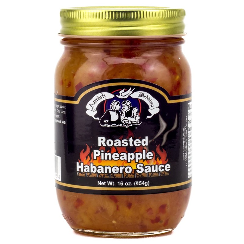 Amish Wedding Roasted Pineapple Habanero Sauce, 16 Ounce (Pack of