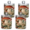 Zhirexin Cartoon Mushroom 2PC Airtight Transparent Plastic Storage Jar, Food