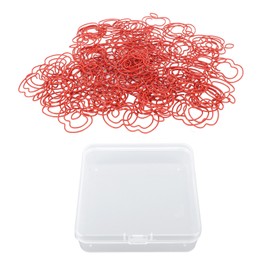 100pcs Fruit Paper Clips Cute Bookmark Pare Clips Portable Funny Small Paper Clips with Transparent Box for School Office Red