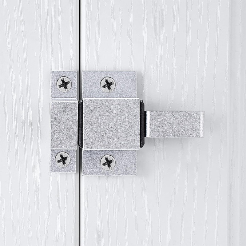INIRET 2 Packs Self-Closing Gate Latches, Silver Spring Door Lock,