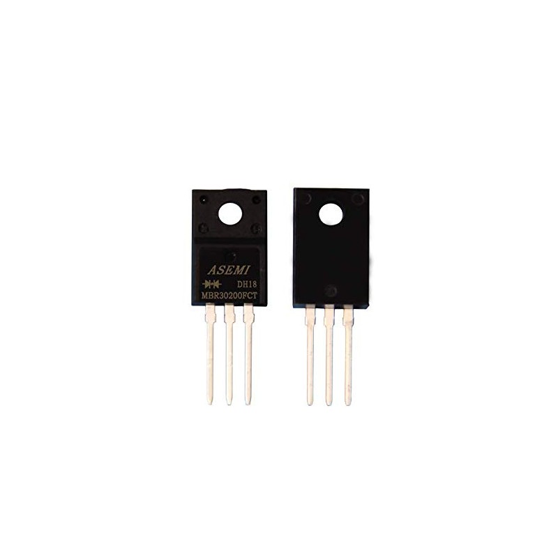 ASEMI 5pcs MBR30200FCT / MBRF30200CT Schottky Barrier Diode ITO-220AB Package