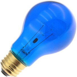 Specialty/Decorative 25A19/TB, 25 Watt, 130 Volt, A19, Medium Base, Transparent Blue Light Bulb (4 Pack)