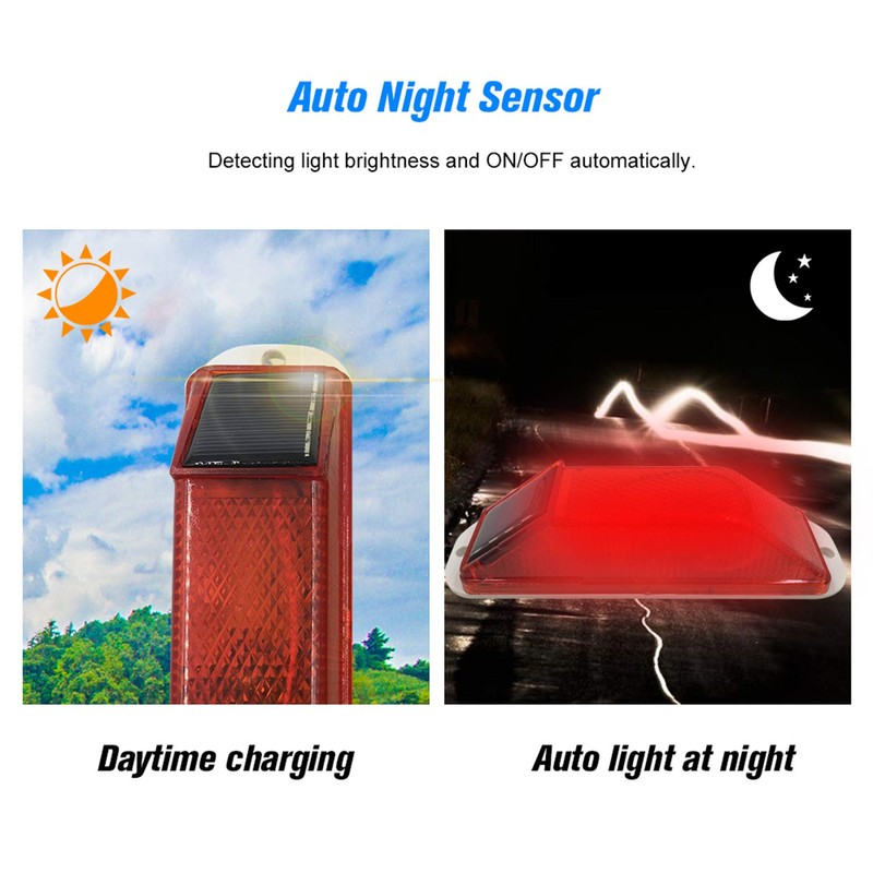 RISOON Solar Strobe Warning Light: Sensitive LED Warning Lamp Super