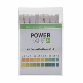 POWERHAUS24 100 x pH Test Strips pH 4.5 to 9 for Urine or Saliva