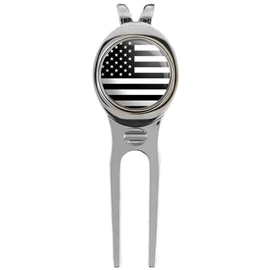 CHIVENIDO Premium USA Flag Metal Golf Divot Repair Tool and Magnetic Ball Marker (2)