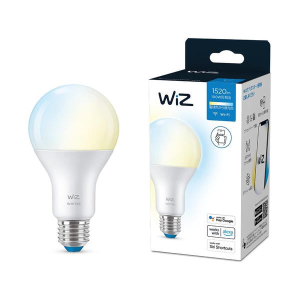 WiZ Smart Bulb, E26, 100 W, Equipped with Wi-Fi Sensing Function, 1520 lm, LED Bulb, Light Bulb, Daylight White, Smart Light, LED Light, Alexa Smart Home, Dimming Tone, Wide Light Distribution, Indirect Lighting, Compatible with Google Home IFTTT, Siri S
