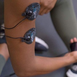 HiDow TENS Unit 5 Pack Large Round Stim Electrode Pads Replacement Compatible with | Healthmateforever | Iq Massager | Compex TENS EMS Stim Massagers, Cloth Premium Adhesive Gel