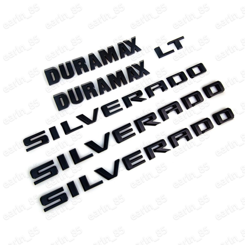 GM 19-25 Silverado Duramax Tailgate Letter Emblem Nameplate LT Kit