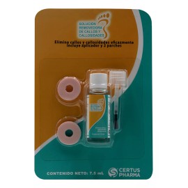 CERTUS PHARMA Solución Removedora De Callos De 7.5ml  Aplicador Y Parches