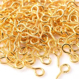 HappyHome 100pcs Heaton Hardware Screw Heaton Accessories Hardware Handmade Craft DIY Craft Parts (Gold 7x15)