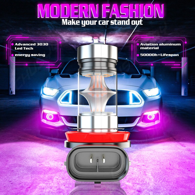 CHUSYYRAY 2X Pink Purple H11/H8 LED Fog Driving Lights DRL