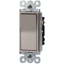 ENERLITES 3-Way Decorator Paddle Light Switch, Gloss Finish, Single Pole or Three Way, 3 Wire, Grounding Screw, Residential Grade, 15A 120V/277V, UL Listed, 93150-NK-10PCS, Nickel, (10 Pack)