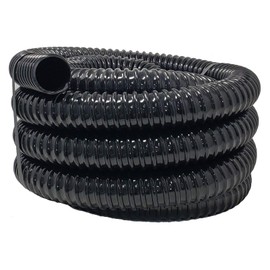 Sealproof Kinkproof 1-1/2" Dia Waterfall, Pond Tubing, 1-1/2-Inch ID, 20 FT, Black Corrugated PVC Strong Flexible Tubing Made in USA