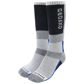 Oxford Regular Thermal Motorcycle Oxsocks Winter Riding Motorbike Scooter Socks, Black, Grey, S/M